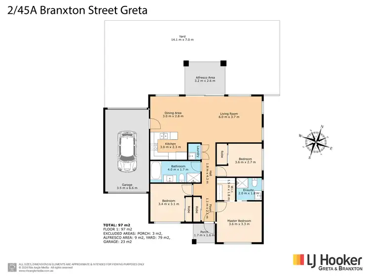 Floorplan of Homely semi-detached listing, 2/45A Branxton Street, Greta NSW 2334