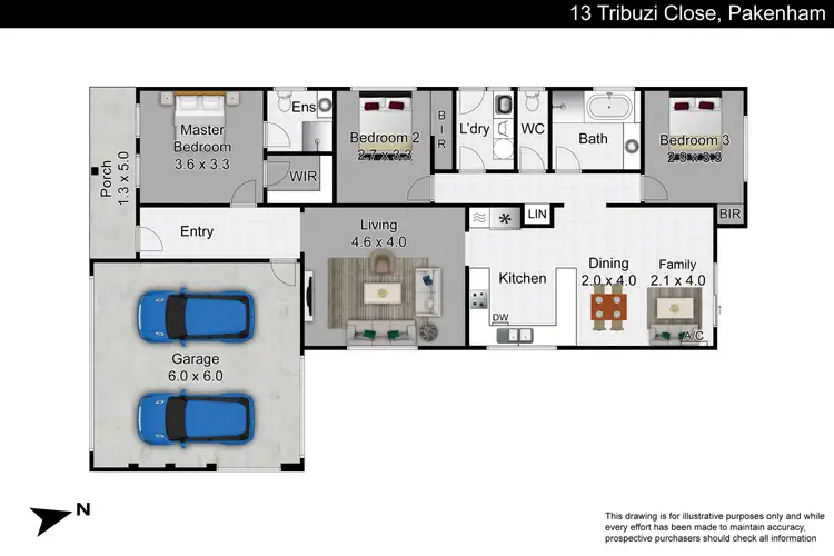 Floorplan of Homely house listing, 13 Tribuzi Close, Pakenham VIC 3810