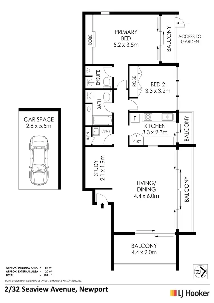 Floorplan of Homely unit listing, 2/32 Seaview Avenue, Newport NSW 2106