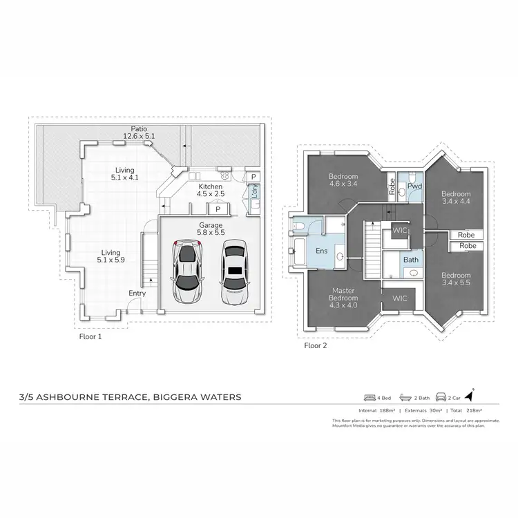 Floorplan of Homely townhouse listing, 3/5 Ashbourne Terrace, Biggera Waters QLD 4216