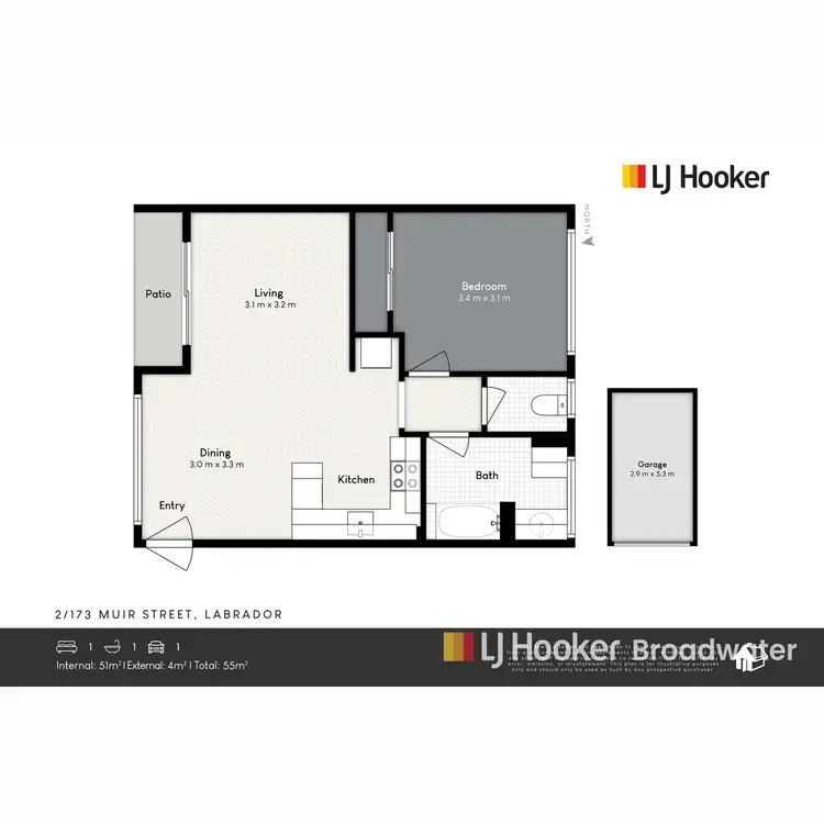 Floorplan of Homely unit listing, 2/173 Muir Street, Labrador QLD 4215