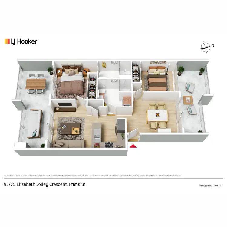 Floorplan of Homely apartment listing, 91/75 Elizabeth Jolley Crescent, Franklin ACT 2913