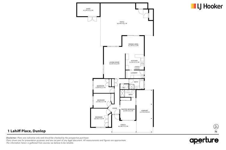 Floorplan of Homely house listing, 1 Lahiff Place, Dunlop ACT 2615
