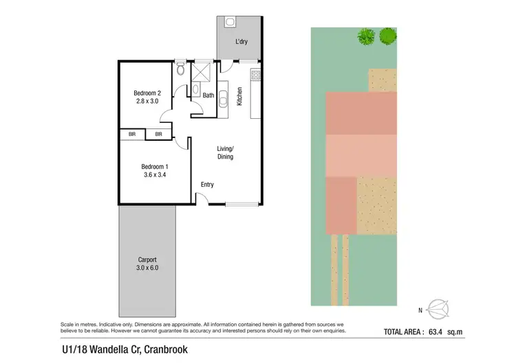 Floorplan of Homely unit listing, 1/18 Wandella Crescent, Cranbrook QLD 4814