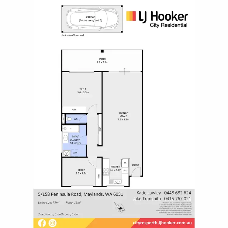 Floorplan of Homely unit listing, 5/158 Peninsula Road, Maylands WA 6051