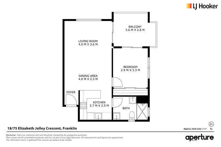 Floorplan of Homely apartment listing, 18/75 Elizabeth Jolley Crescent, Franklin ACT 2913