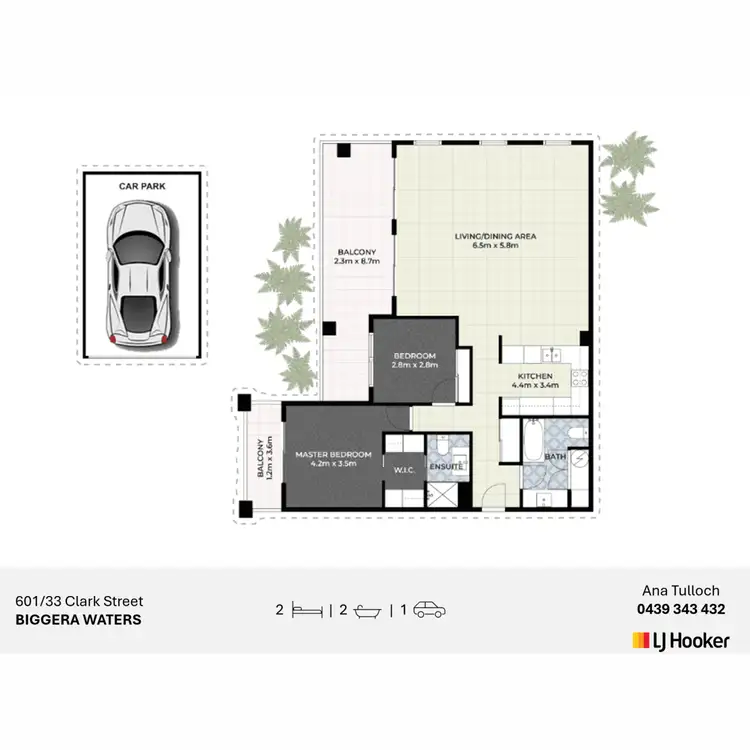 Floorplan of Homely unit listing, 601/33 Clark Street, Biggera Waters QLD 4216