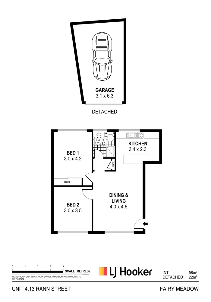 Floorplan of Homely apartment listing, 4/13 Rann Street, Fairy Meadow NSW 2519