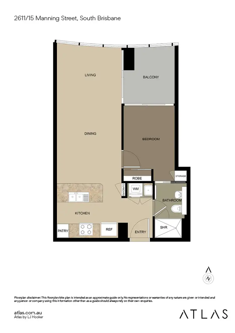 Floorplan of Homely apartment listing, 2611/15 Manning Street, South Brisbane QLD 4101