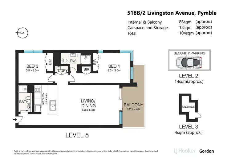 Floorplan of Homely apartment listing, 518B/2 Livingstone Avenue, Pymble NSW 2073