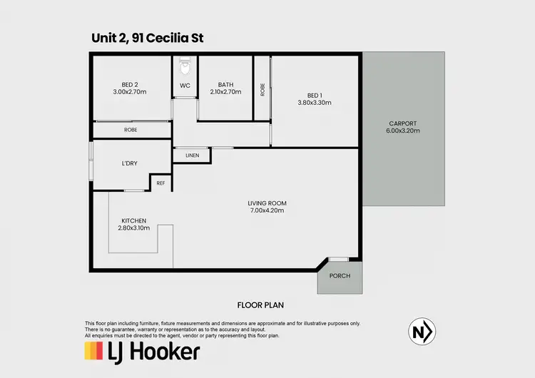 Floorplan of Homely unit listing, Unit 2/91 Cecilia Street, St Helens TAS 7216