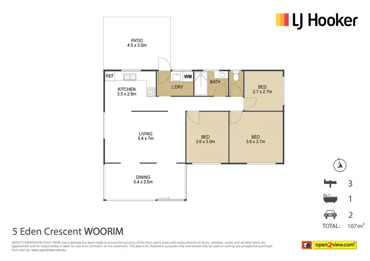 Floorplan of Homely house listing, 5 Eden Crescent, Woorim QLD 4507