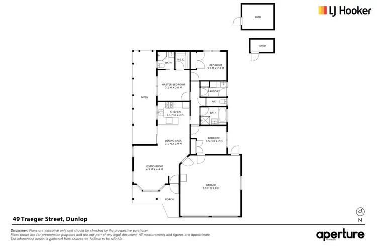 Floorplan of Homely house listing, 49 Traeger Street, Dunlop ACT 2615