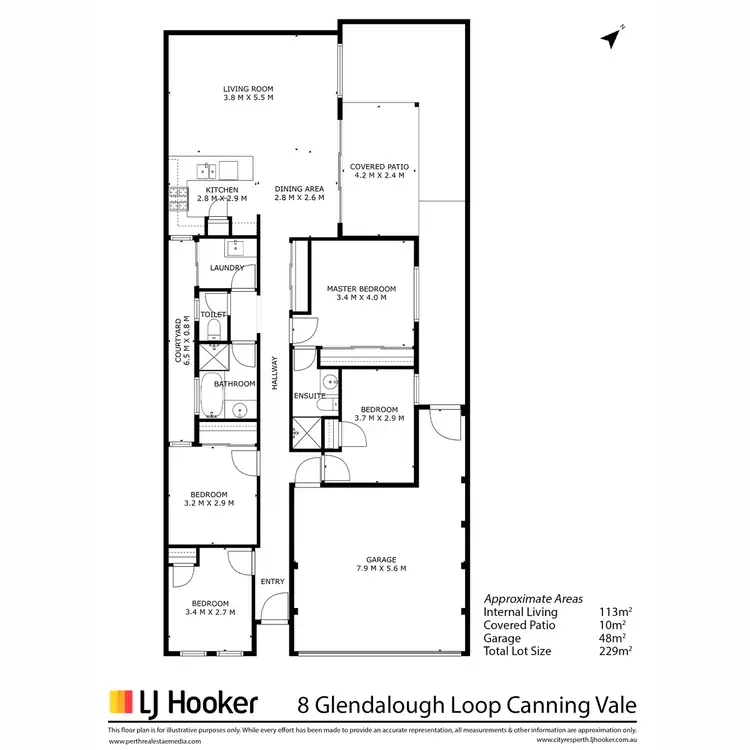 Floorplan of Homely townhouse listing, 8 Glendalough Loop, Canning Vale WA 6155