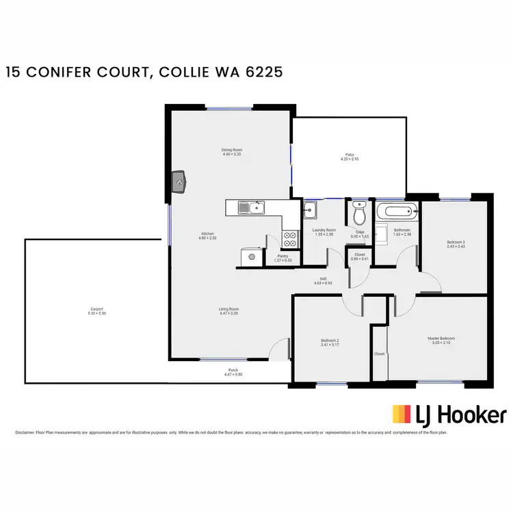 Floorplan of Homely house listing, 15 Conifer Court, Collie WA 6225