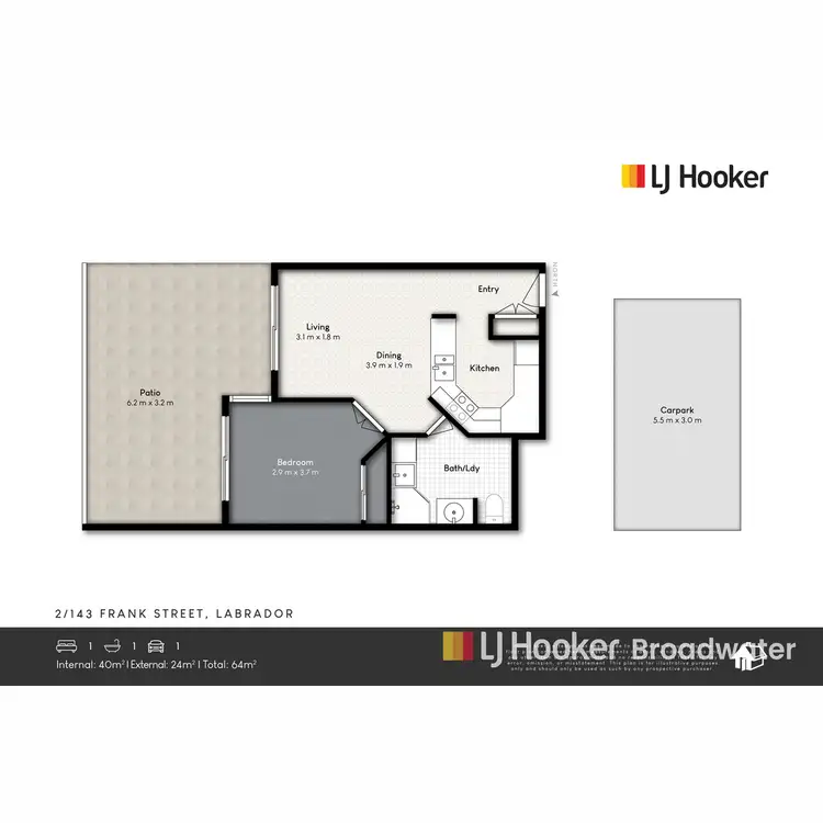 Floorplan of Homely unit listing, 2/143 Frank Street, Labrador QLD 4215