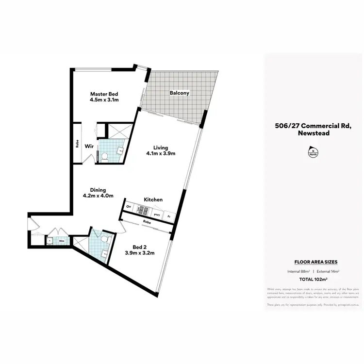 Floorplan of Homely apartment listing, 506/27 Commercial Road, Newstead QLD 4006