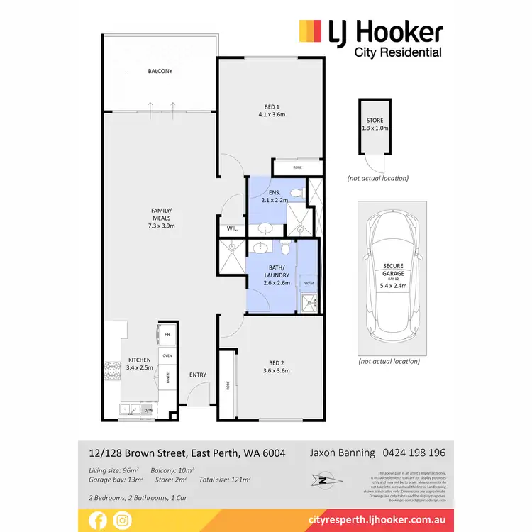 Floorplan of Homely apartment listing, 12/128 Brown Street, East Perth WA 6004
