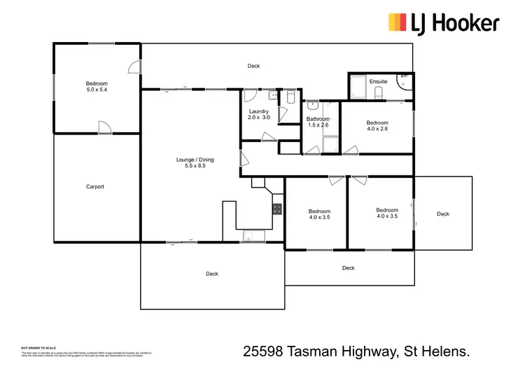 Floorplan of Homely house listing, 25598 Tasman Highway, St Helens TAS 7216