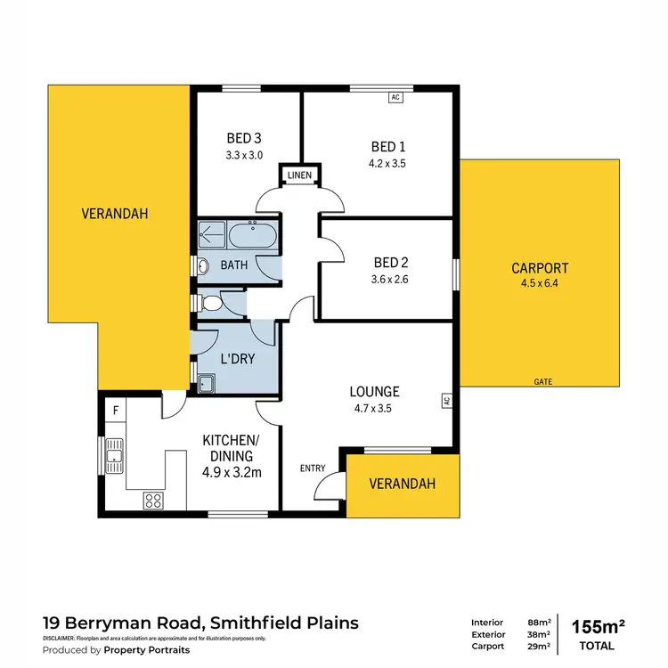 Floorplan of Homely house listing, 19 Berryman Road, Smithfield Plains SA 5114