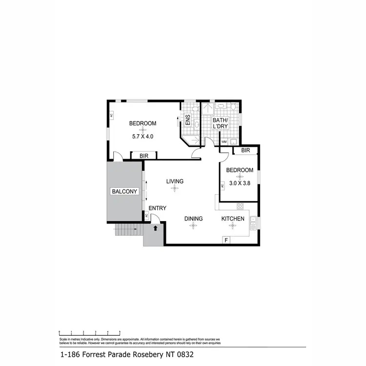 Floorplan of Homely unit listing, 1/184 - 186 Forrest Parade, Rosebery NT 832