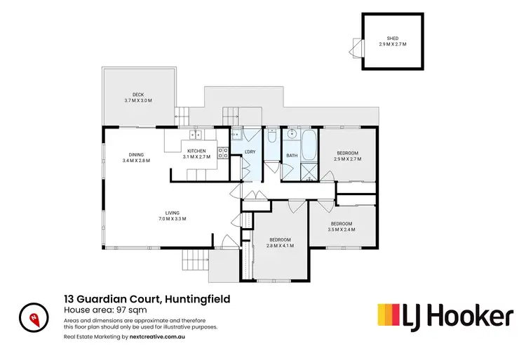 Floorplan of Homely house listing, 13 Guardian Court, Huntingfield TAS 7055