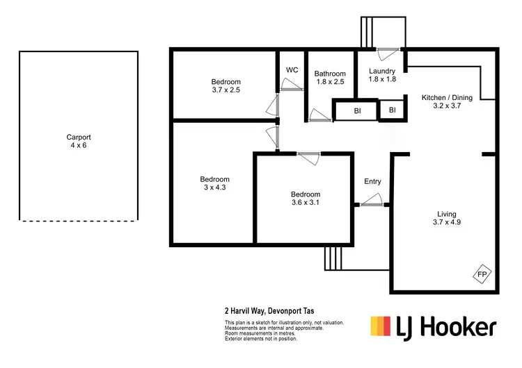 Floorplan of Homely house listing, 2 Harvil Way, Devonport TAS 7310