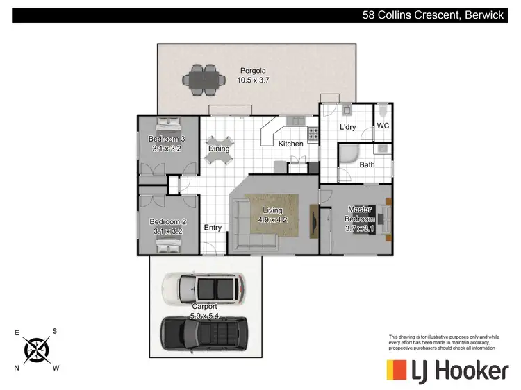 Floorplan of Homely house listing, 58 Collins Crescent, Berwick VIC 3806