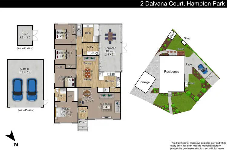 Floorplan of Homely house listing, 2 Dalvana Court, Hampton Park VIC 3976