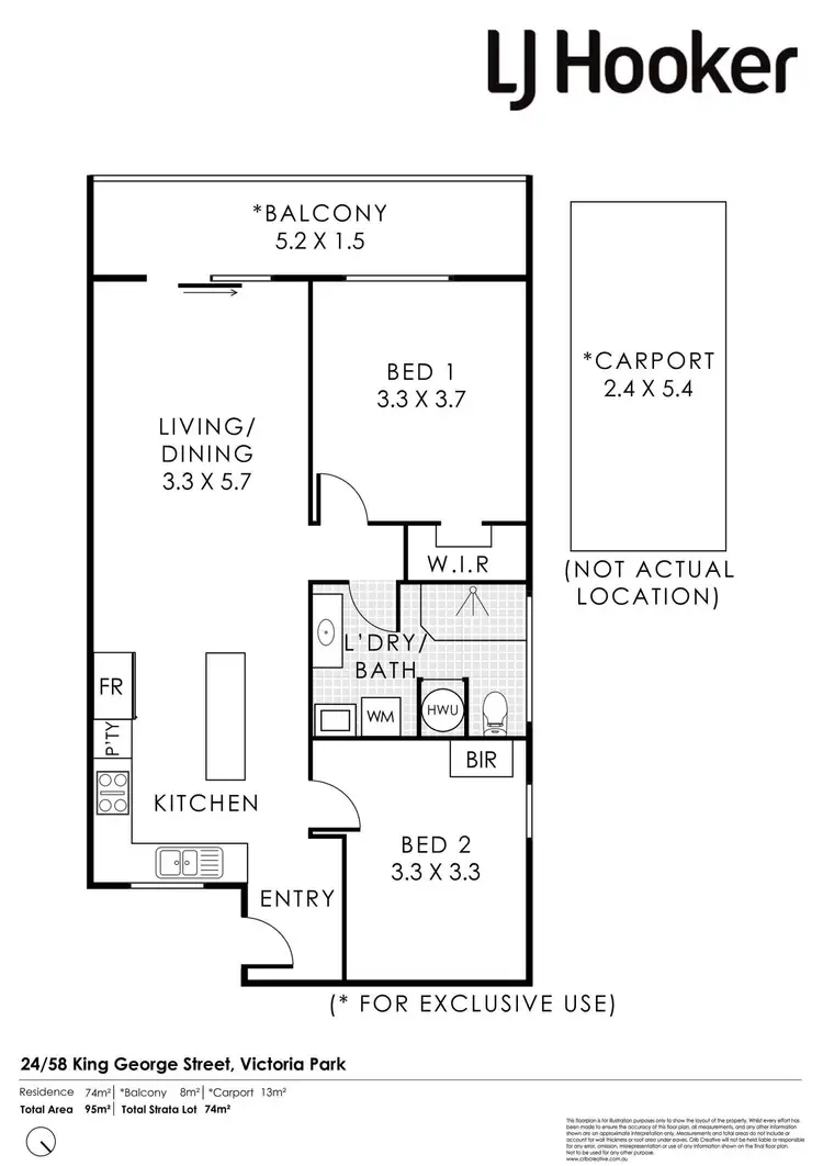 Floorplan of Homely apartment listing, 24/58 King George Street, Victoria Park WA 6100