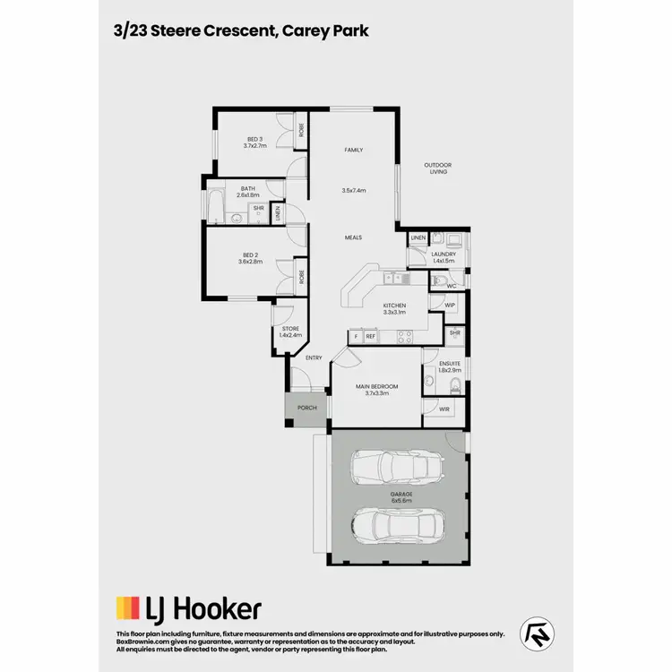 Floorplan of Homely house listing, 3/23 Steere Crescent, Carey Park WA 6230