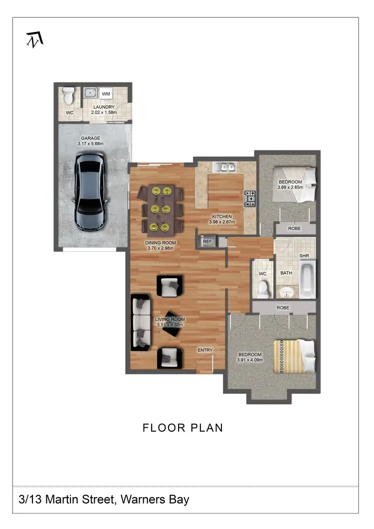 Floorplan of Homely house listing, 3/13 Martin Street, Warners Bay NSW 2282