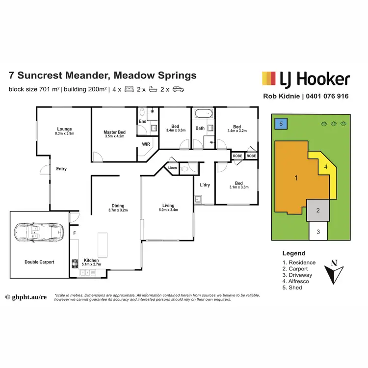 Floorplan of Homely house listing, 7 Suncrest Meander, Meadow Springs WA 6210
