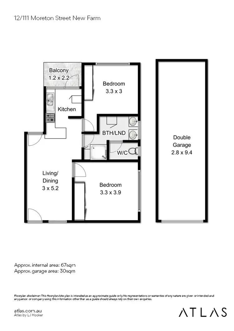 Floorplan of Homely apartment listing, 12/111 Moreton Street, New Farm QLD 4005