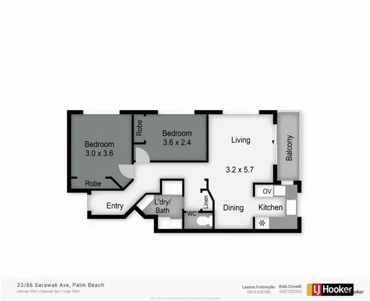 Floorplan of Homely unit listing, 23/66 Sarawak Avenue, Palm Beach QLD 4221
