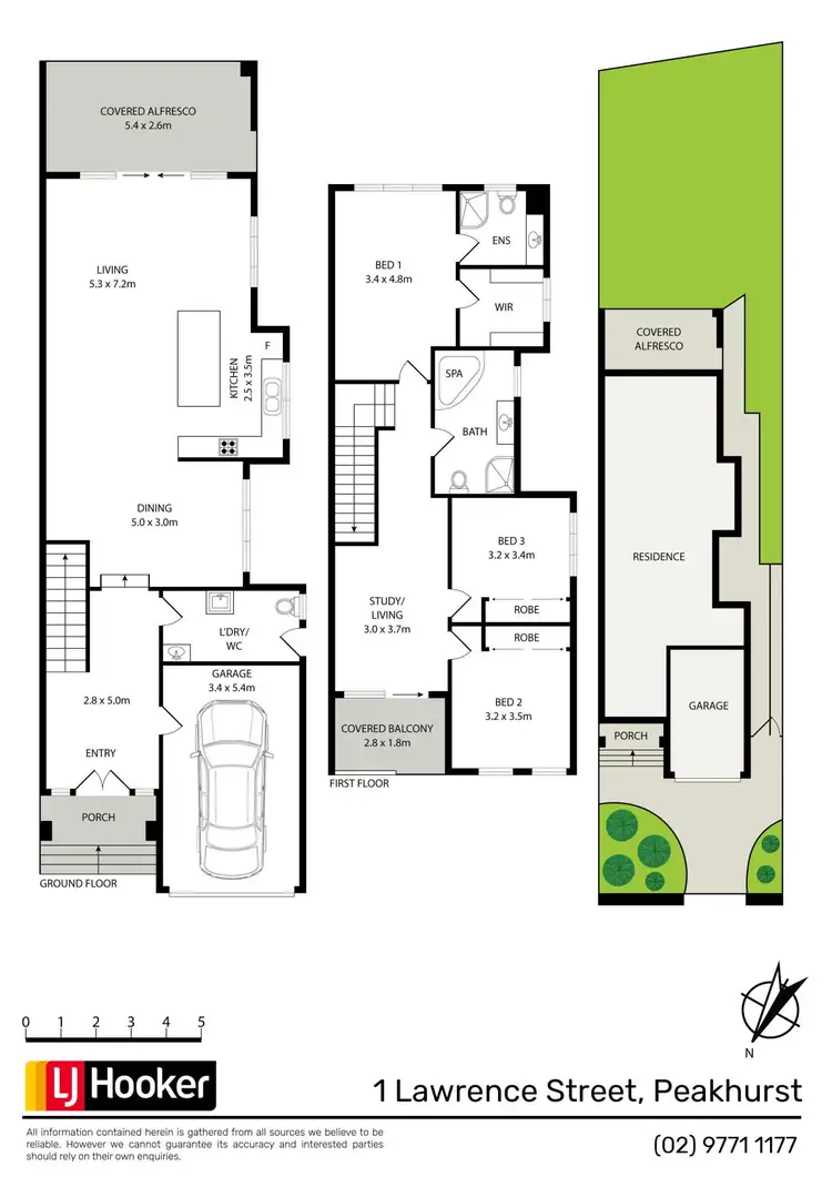 Floorplan of Homely semi-detached listing, 1 Lawrence Street, Peakhurst NSW 2210