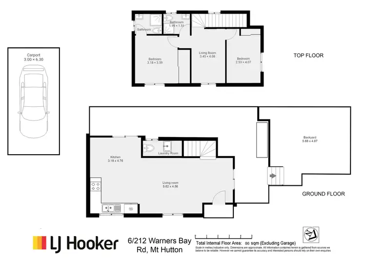 Floorplan of Homely townhouse listing, 6/212 Warners Bay Road, Mount Hutton NSW 2290