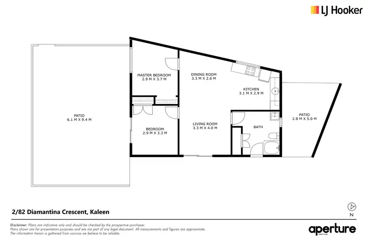 Floorplan of Homely semi-detached listing, 2/82 Diamantina Crescent, Kaleen ACT 2617