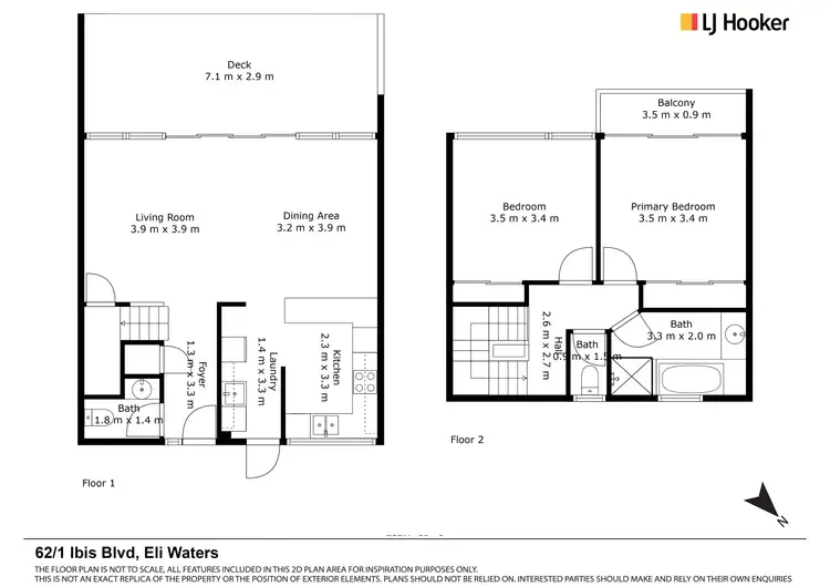 Floorplan of Homely townhouse listing, Unit 62/1 Ibis Boulevard, Eli Waters QLD 4655