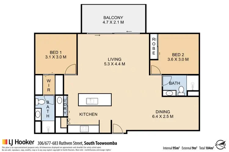 Floorplan of Homely apartment listing, 306/677-683 Ruthven Street, South Toowoomba QLD 4350