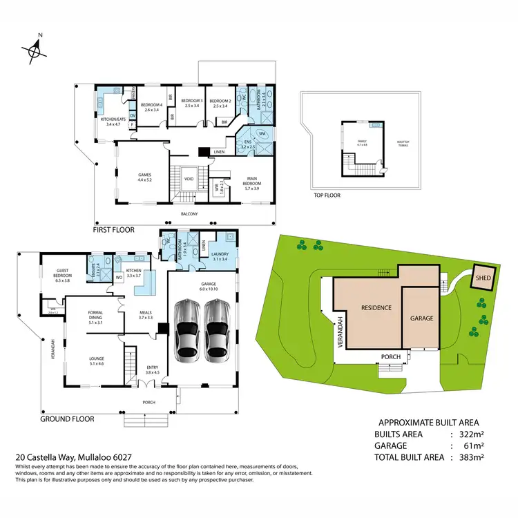 Floorplan of Homely house listing, 20 Castella Way, Mullaloo WA 6027