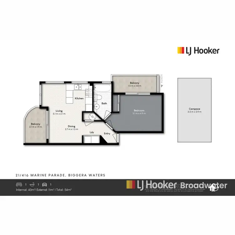 Floorplan of Homely unit listing, 21/416 Marine Parade, Biggera Waters QLD 4216