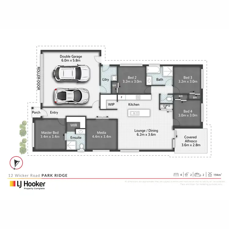 Floorplan of Homely house listing, 12 Wicker Road, Park Ridge QLD 4125