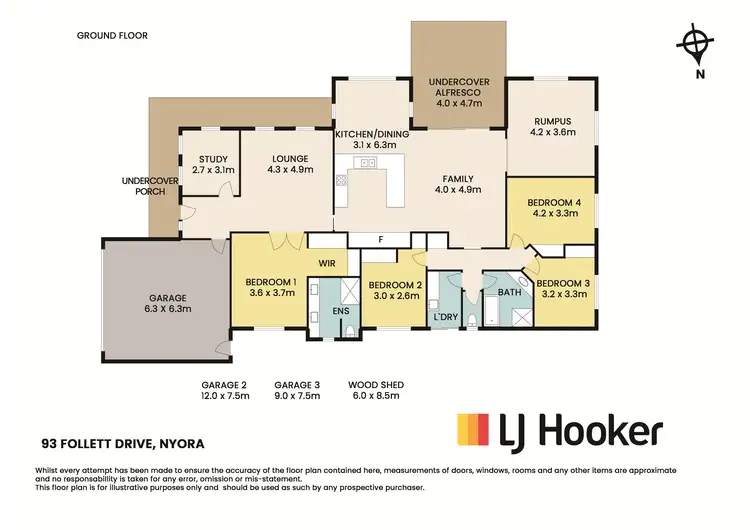 Floorplan of Homely rural property listing, 93 Follett Drive, Nyora VIC 3987