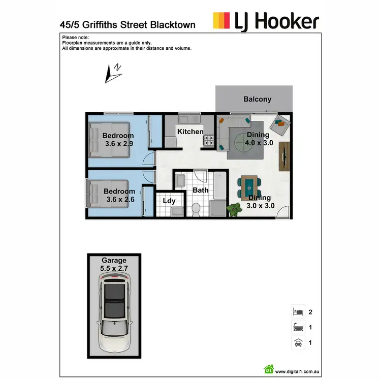 Floorplan of Homely unit listing, 45/5 Griffiths Street, Blacktown NSW 2148