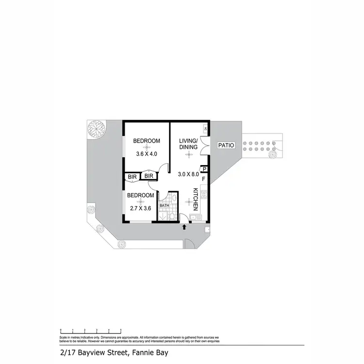 Floorplan of Homely unit listing, 2/17 Bayview Street, Fannie Bay NT 820