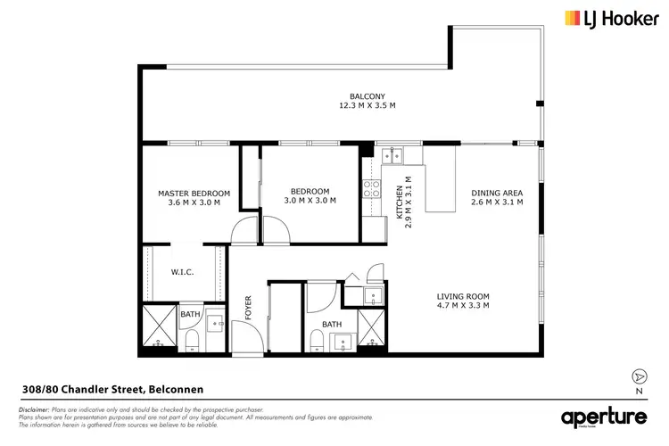 Floorplan of Homely unit listing, 308/80 Chandler Street, Belconnen ACT 2617