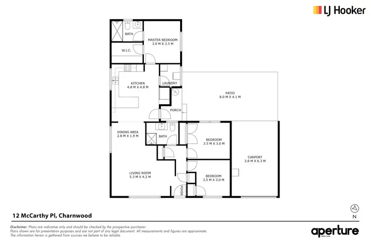 Floorplan of Homely house listing, 12 McCarthy Place, Charnwood ACT 2615