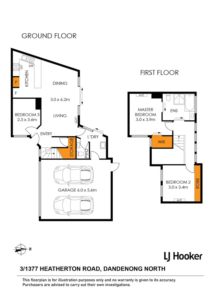 Floorplan of Homely townhouse listing, 3/1377 Heatherton Road, Dandenong North VIC 3175