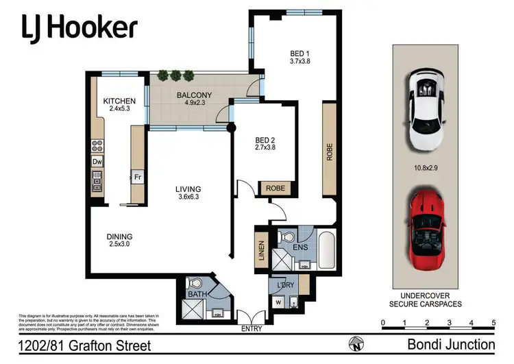 Floorplan of Homely unit listing, 1202/81 Grafton Street, Bondi Junction NSW 2022